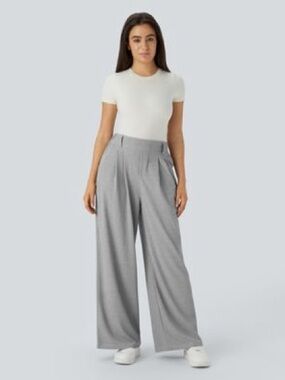 Halara Flex High Waisted Pocket Wide Leg Waffle Work Pants